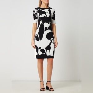 MARC CAIN Knitted Safari Printed Dress with 3/4 sleeves 🦓 Sz 1 or US 4